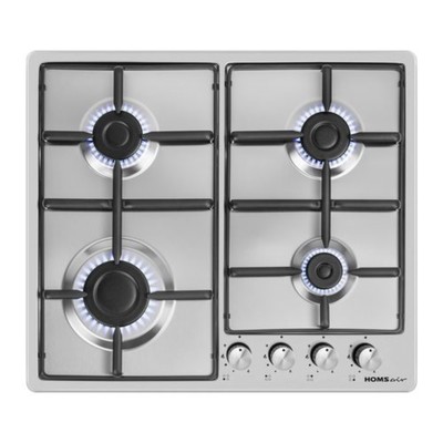 Варочная панель HOMSair HGS643S, газовая, 4 конфорки, серый