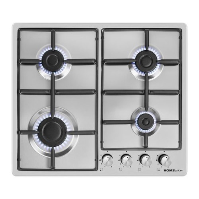 Варочная панель HOMSair HGS643S, газовая, 4 конфорки, серый