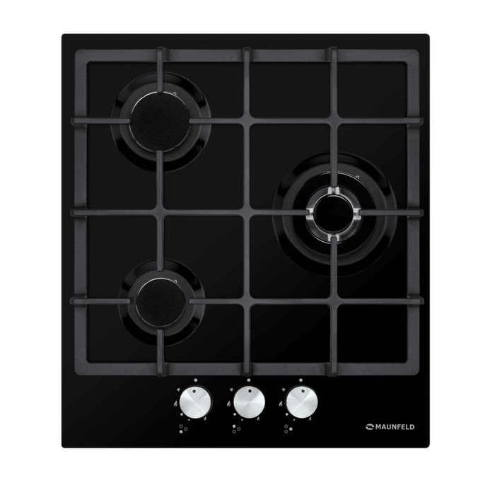 Варочная панель MAUNFELD EGHE.43.33CB/G, газовая, 3 конфорки, чёрный
