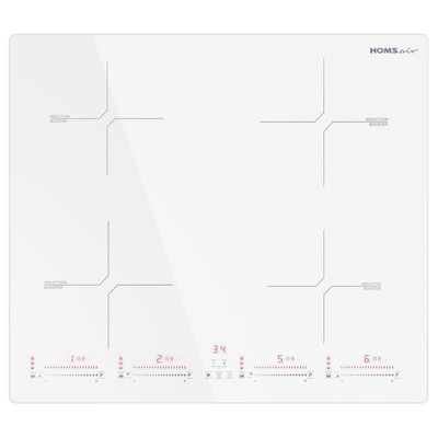 Варочная панель HOMSair HIC64SWH, индукционная, 4 конфорки, сенсор, белый