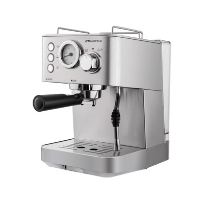 Кофемашина MAUNFELD MF-721S PRO, рожковая, 1140 Вт, 1.5 л, серый