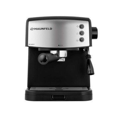 Кофеварка MAUNFELD MF-734BK, рожковая, 850 Вт, 1.5 л, серая