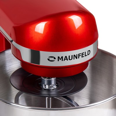 Миксер MAUNFELD MF-431CH, планетарный, 1000 Вт, 5 л, 6 скоростей, красный