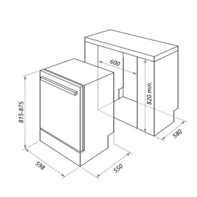 Посудомоечная машина HOMSair DW67M, класс А++, 14 комплектов, 6 программ