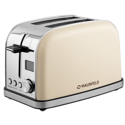 Тостер MAUNFELD MF-821BG, 950 Вт, 2 тоста, бежевый