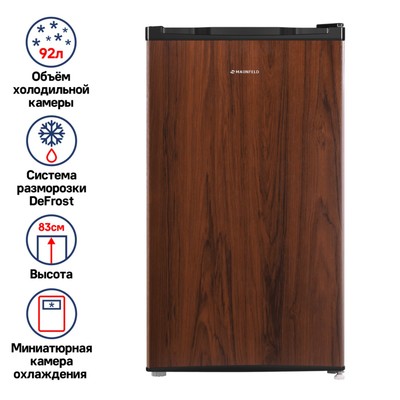 Холодильник MAUNFELD MFF83WD, класс А+, 92 л, дерево