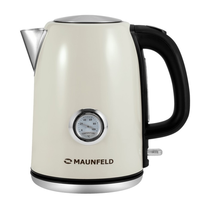 Чайник MAUNFELD MFK-624BG, металл, 1.7 л, 2200 Вт, бежевый - Фото 1