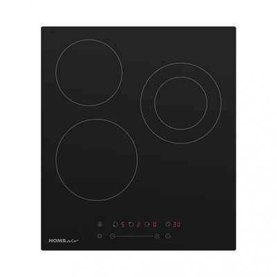 Электрическая варочная панель HOMSair HVY43DBK, 3 конфорки, чёрный
