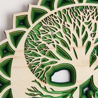 Панно интерьерное дерево "Мандала и Древо жизни" зелёный 30х5,5х30 см - фото 22320269