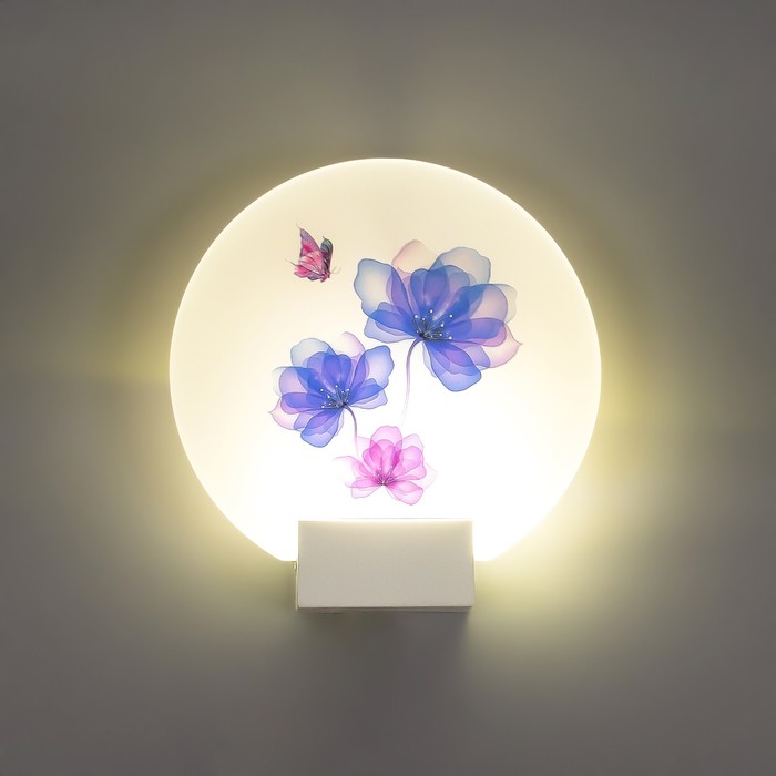 Бра "Цветы и бабочки" LED 6Вт 4000К белый 24х6х24 см - фото 1906300271