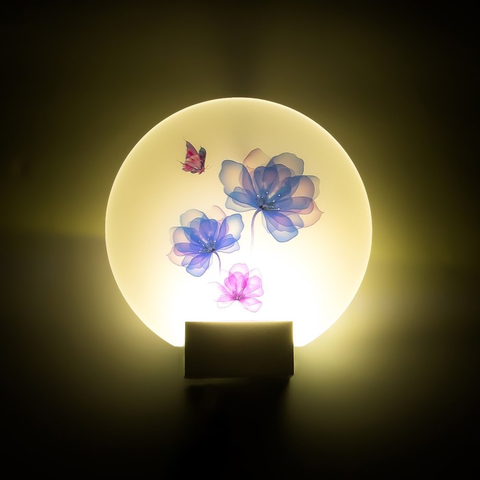 Бра "Цветы и бабочки" LED 6Вт 4000К белый 24х6х24 см - фото 1906300272