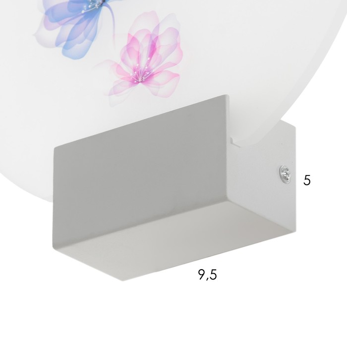 Бра "Цветы и бабочки" LED 6Вт 4000К белый 24х6х24 см - фото 1884211906