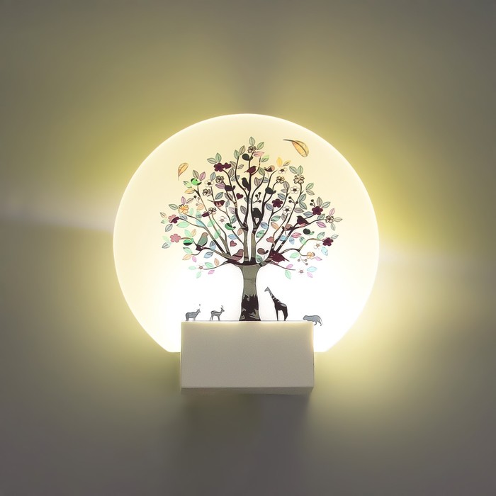 Бра «Цветочное дерево», LED, 6 Вт, 4000К, белый, 19.5×6×19.5 см - Фото 1