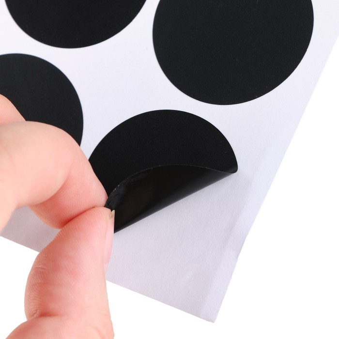 Наклейки водонепроницаемые «Круг», набор листов 5 шт., меловой маркер, диаметр 1 наклейки — 38 мм 9545103