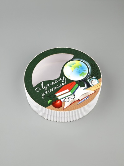 Коробка подарочная, кондитерская упаковка «Учителю», 18×18×5