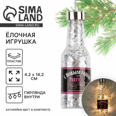 Ёлочная игрушка с гирляндой «С новым годом», 14.2×4.2 см