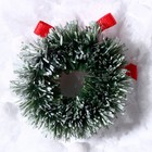 Декор «Новогодний венок с бантиком», набор 3 шт., размер 1 шт. — 3 см, цвет светло-зелёный - Фото 5