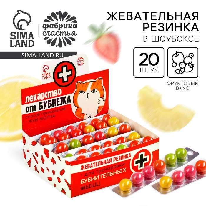 

Шоубокс жевательной резинки «Лекарство от бубнежа» в блистере, 240 г.
