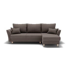 Угловой диван «Барселона 3», механизм пантограф, угол правый, велюр, цвет галакси лайт 005