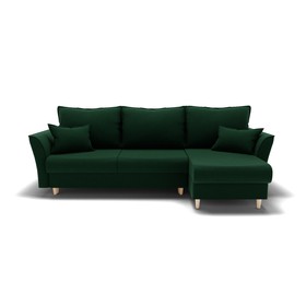Угловой диван «Барселона 3», механизм пантограф, угол правый, велюр, цвет галакси лайт 010