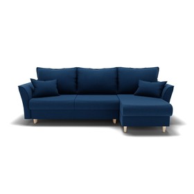 Угловой диван «Барселона 3», механизм пантограф, угол правый, велюр, цвет галакси лайт 014