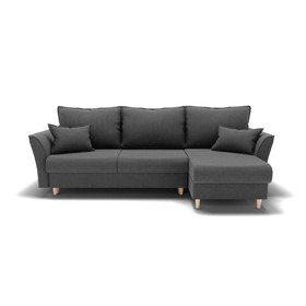 Угловой диван «Барселона 3», механизм пантограф, угол правый, велюр, цвет галакси лайт 021