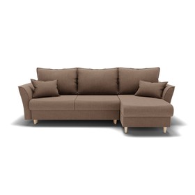 Угловой диван «Барселона 3», механизм пантограф, угол правый, велюр, цвет галакси лайт 023