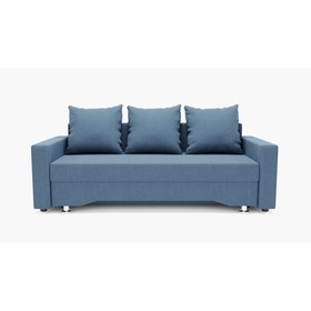 Прямой диван «Квадро 3», механизм еврокнижка, велюр, цвет галакси лайт 022
