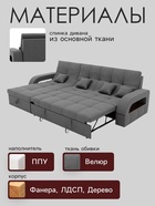 Диван угловой «Майами 2», механизм венеция, универсальный, велюр, цвет галакси лайт 021 - Фото 3