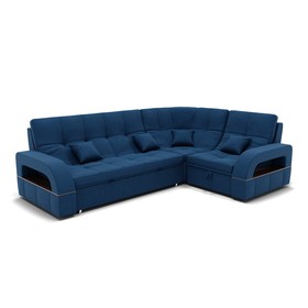 Угловой диван «Майами 3», механизм венеция, универсальный, велюр, цвет галакси лайт 014
