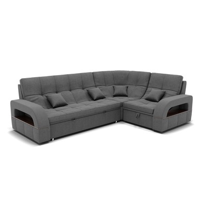 Угловой диван «Майами 3», механизм венеция, универсальный, велюр, цвет галакси лайт 021