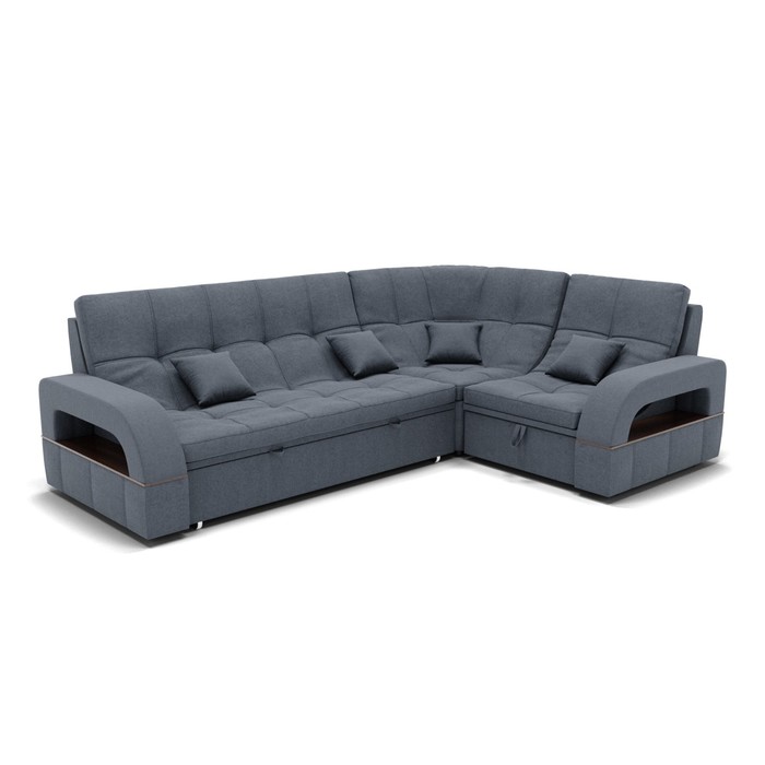 Угловой диван «Майами 3», механизм венеция, универсальный, велюр, цвет галакси лайт 026