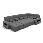 П-образный диван «Майами 4», механизм венеция, универсальный, велюр, цвет галакси лайт 021 - Фото 2