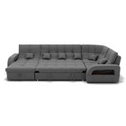 П-образный диван «Майами 4», механизм венеция, универсальный, велюр, цвет галакси лайт 021 - Фото 4