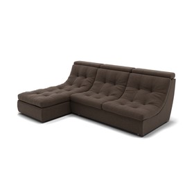 Угловой диван «Монако 2», механизм венеция, универсальный, велюр, цвет гелекси лайт 004