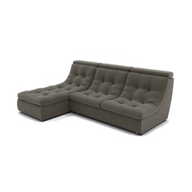Угловой диван «Монако 2», механизм венеция, универсальный, велюр, цвет гелекси лайт 005