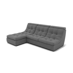 Угловой диван «Монако 2», механизм венеция, универсальный, велюр, цвет гелекси лайт 021