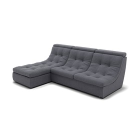 Угловой диван «Монако 2», механизм венеция, универсальный, велюр, цвет гелекси лайт 026
