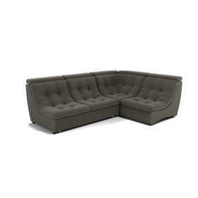 Угловой диван «Монако 3», механизм венеция, универсальный, велюр, цвет гелекси лайт 005