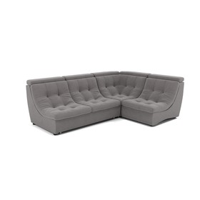 Угловой диван «Монако 3», механизм венеция, универсальный, велюр, цвет гелекси лайт 021