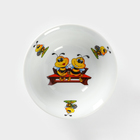 Набор фарфоровой посуды «Пчёлы», 3 предмета: кружка 200 мл, салатник 350 мл, тарелка мелкая d=16,5 см, рисунок МИКС - фото 9720476