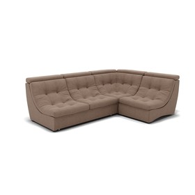 Угловой диван «Монако 3», механизм венеция, универсальный, велюр, цвет гелекси лайт 023