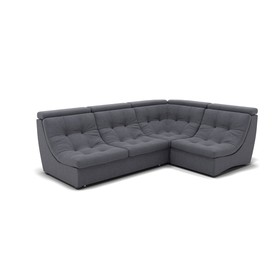 Угловой диван «Монако 3», механизм венеция, универсальный, велюр, цвет гелекси лайт 026
