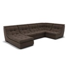 П-образный диван «Монако 4», механизм венеция, универсальный, велюр, цвет гелекси лайт 004 - Фото 1