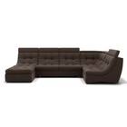 П-образный диван «Монако 4», механизм венеция, универсальный, велюр, цвет гелекси лайт 004 - Фото 5