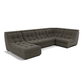 П-образный диван «Монако 4», механизм венеция, универсальный, велюр, цвет гелекси лайт 005
