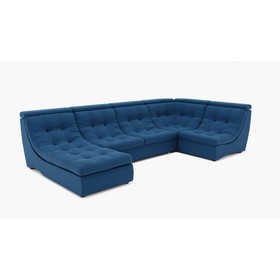 П-образный диван «Монако 4», механизм венеция, универсальный, велюр, цвет гелекси лайт 014
