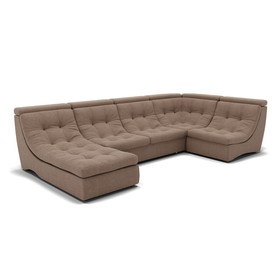 П-образный диван «Монако 4», механизм венеция, универсальный, велюр, цвет гелекси лайт 023