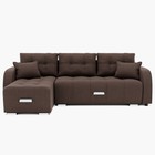 Диван угловой «Нью–йорк 3», механизм пантограф, угол левый, велюр, цвет галакси лайт 004  (артикул 9798840)  большой выбор товаров оптом и в розницу по низким ценам с доставкой