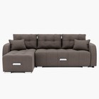 Диван угловой «Нью–йорк 3», механизм пантограф, угол левый, велюр, цвет галакси лайт 005  (артикул 9798841)  большой выбор товаров оптом и в розницу по низким ценам с доставкой